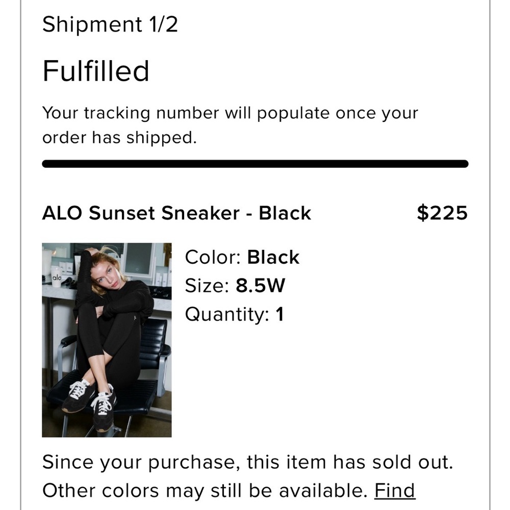 ALO Yoga Black and White Sneakers - Picture 6 of 6
